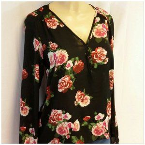 FOREVER 21 Dressy Sheer Button Up, size